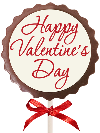 Printed Valentine's Day Chocolate Flower Lollipop