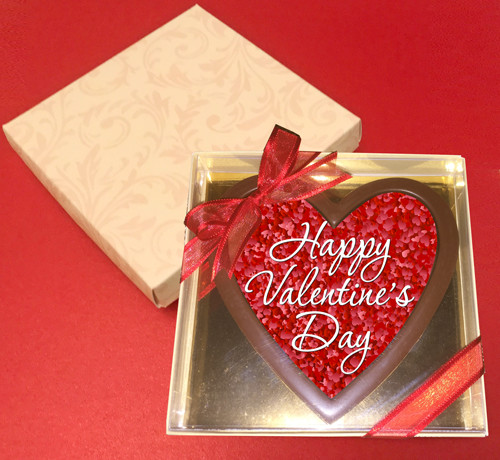 Printed Valentine's Day Chocolate Heart Card/Plaque