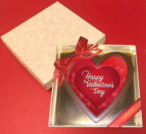 Printed Valentine&#39;s Day Chocolate Heart Card/Plaque