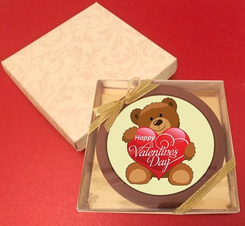 Printed Valentine's Day Chocolate Round Card/Plaque
