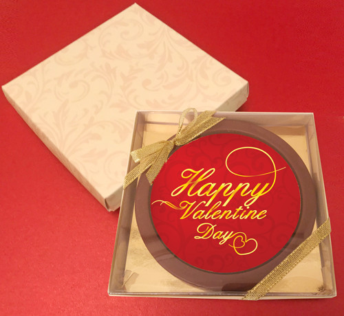 Printed Valentine&#39;s Day Chocolate Round Card/Plaque