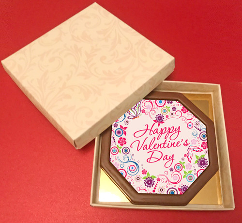 Printed Valentine's Day Chocolate Octagonal Card/Plaque