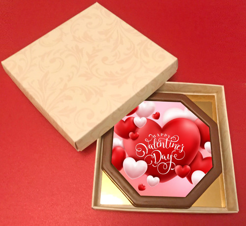 Printed Valentine's Day Chocolate Octagonal Card/Plaque