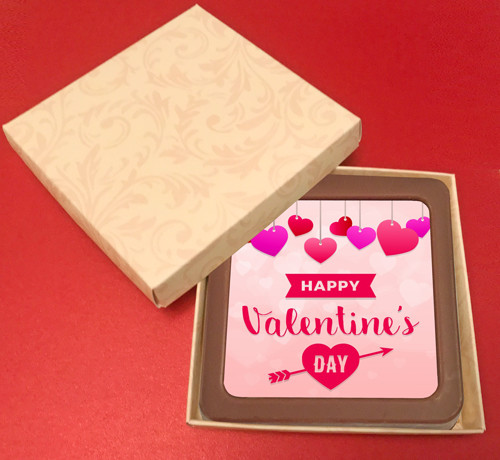 Printed Valentine's Day Chocolate Square Card/Plaque