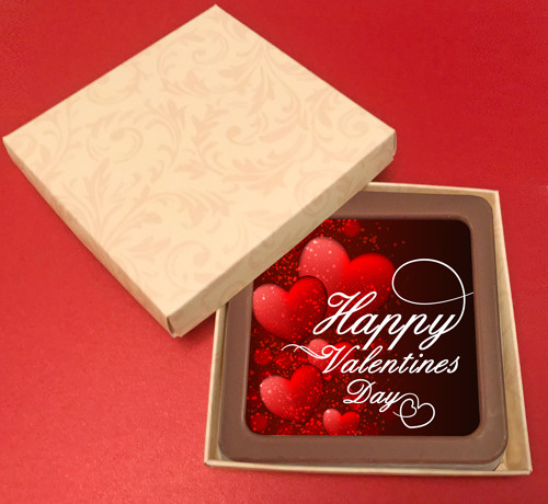 Printed Valentine's Day Chocolate Square Card/Plaque
