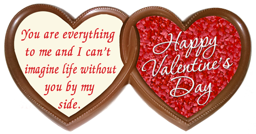 Printed Valentine's Day Chocolate TWIN HEARTS Frame