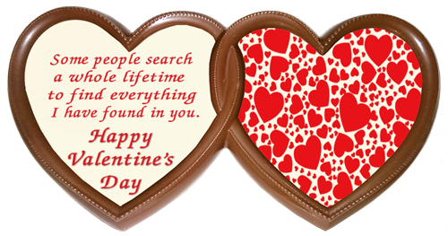 Printed Valentine's Day Chocolate TWIN HEARTS Frame
