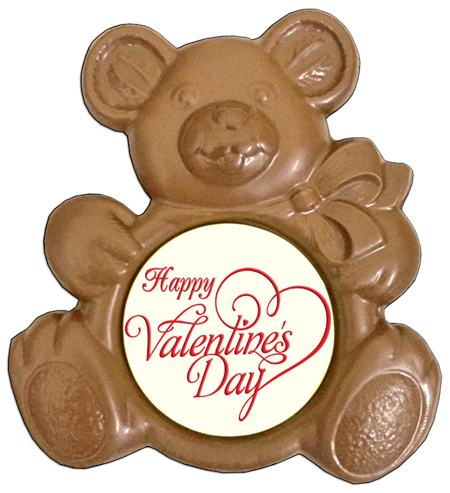 Printed Valentine's Day Chocolate Teddy Bear