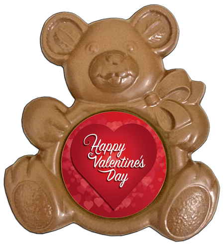 Printed Valentine's Day Chocolate Teddy Bear