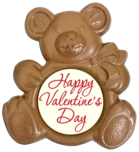 Printed Valentine's Day Chocolate Teddy Bear