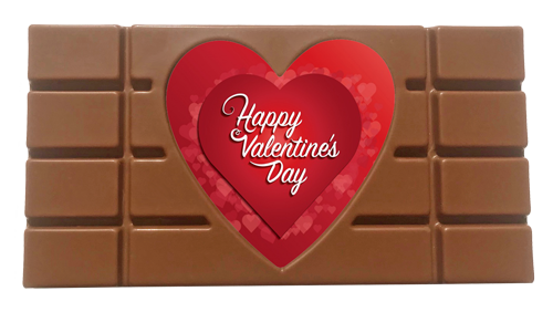 Printed Valentine's Day Chocolate Heart Bar