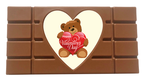Printed Valentine's Day Chocolate Heart Bar
