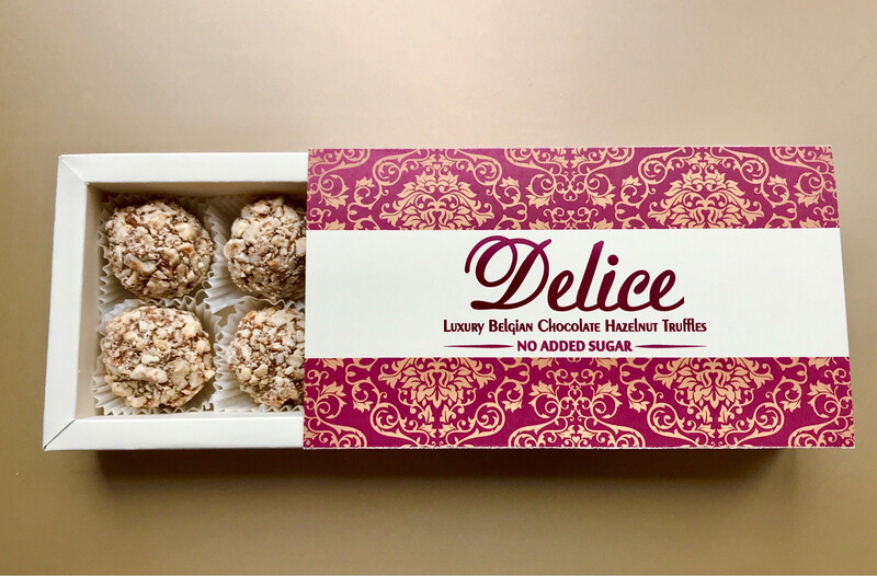 No added Sugar Luxury Belgian Chocolate Hazelnut Truffles (Sugar Free)
