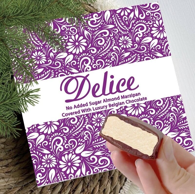 Delice No Added Sugar Luxury Chocolate Covered MARZIPAN - Keto - Diabetic