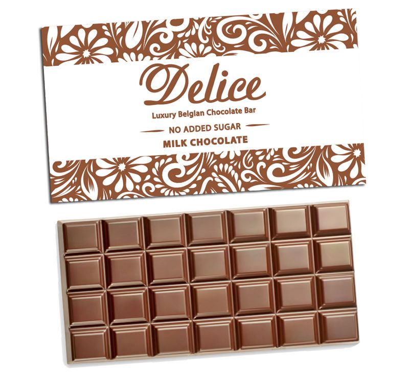 Delice No added Sugar Milk Chocolate Bar
