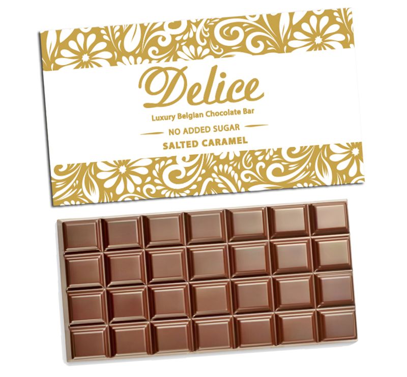 Delice No added Sugar Salted Caramel Chocolate Bar