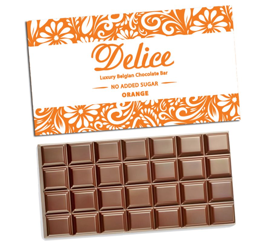 Delice No added Sugar Orange Chocolate Bar
