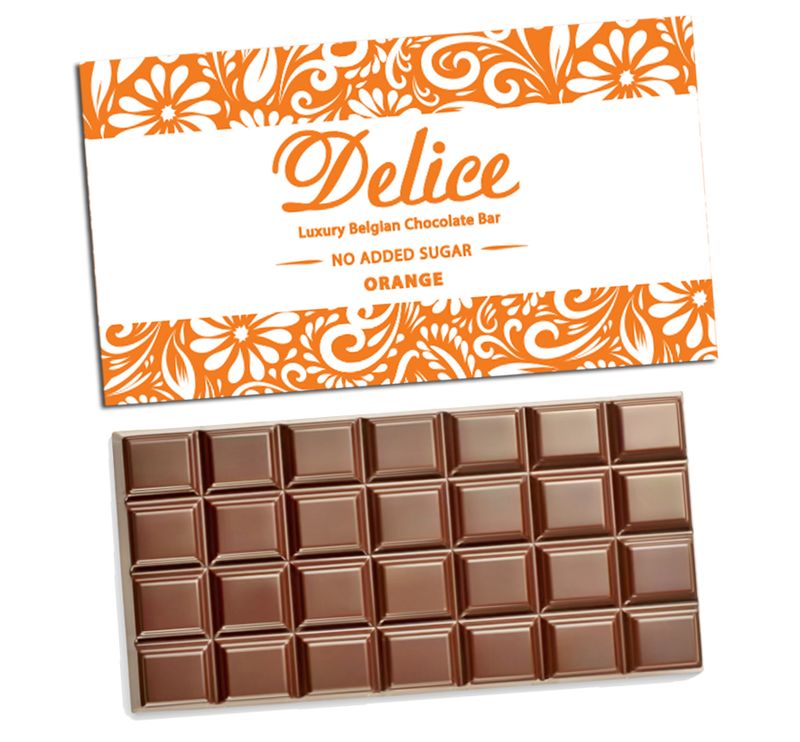 Delice No added Sugar Orange Chocolate Bar