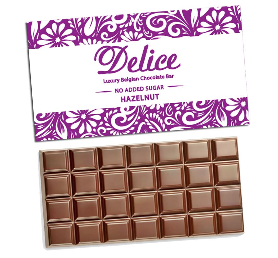 Delice No added Sugar Hazelnut Chocolate Bar