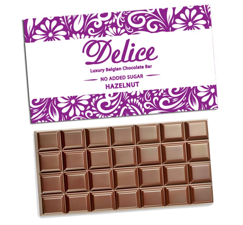 Delice No added Sugar Hazelnut Chocolate Bar