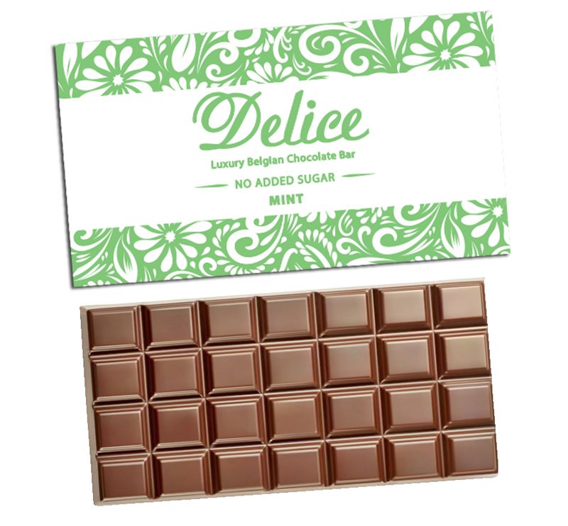 Delice No added Sugar Mint Chocolate Bar