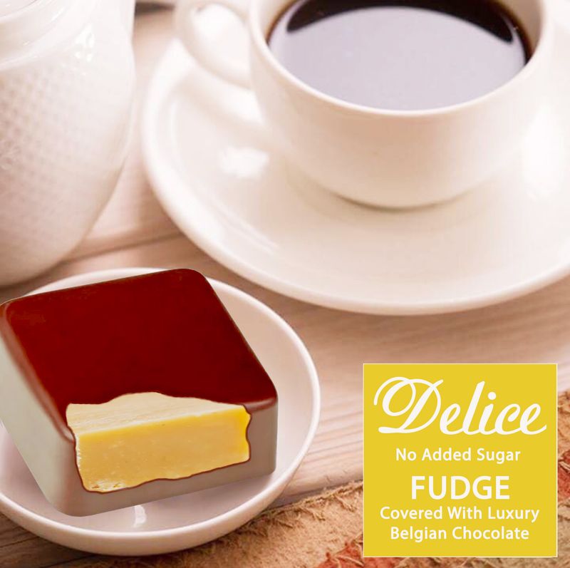 Delice No Added Sugar Luxury Chocolate Covered FUDGE Sugar Free- Keto - Diabetic