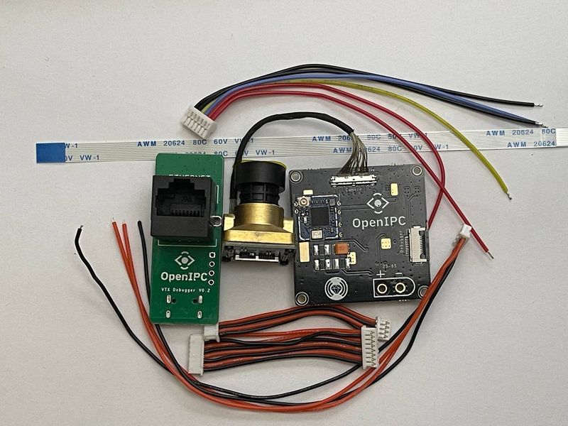 OpenIPC Dock Station v1.0 with IMX415 sensor, MIPI cable and debugger