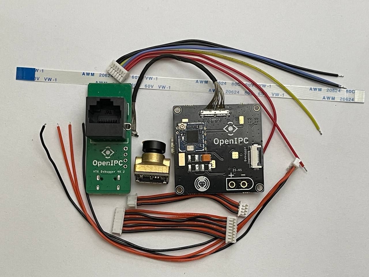 OpenIPC Dock Station v1.0 with IMX335 sensor, MIPI cable and debugger