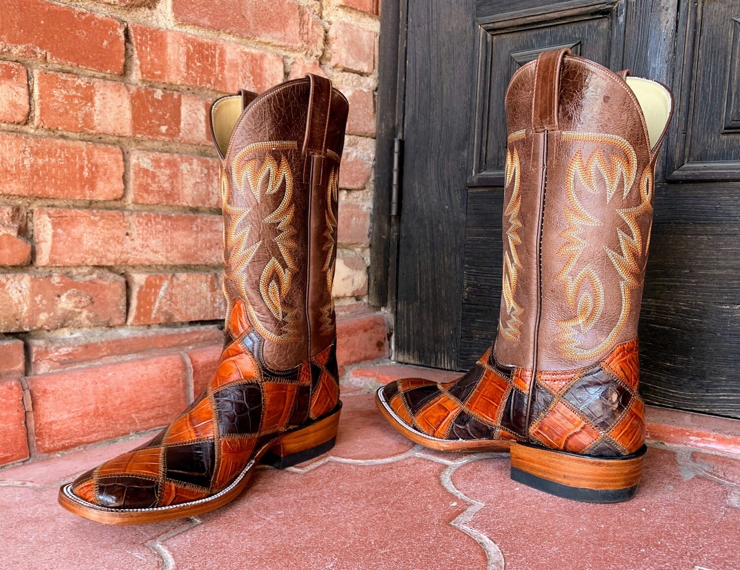 Tetris Patchwork Cowboy Boots