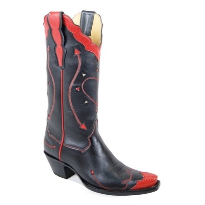 Margarita Fancy Boots Black & Red Boots