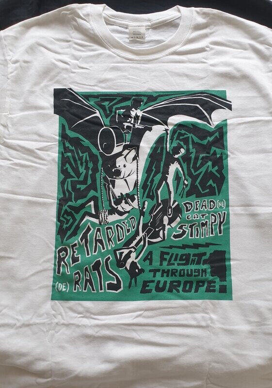 The Retarded Rats / Dead Cat Stimpy- Tour Shirt weiss Größe M The Retarded Rats / Dead Cat Stimpy- Tour Shirt weiss Größe M