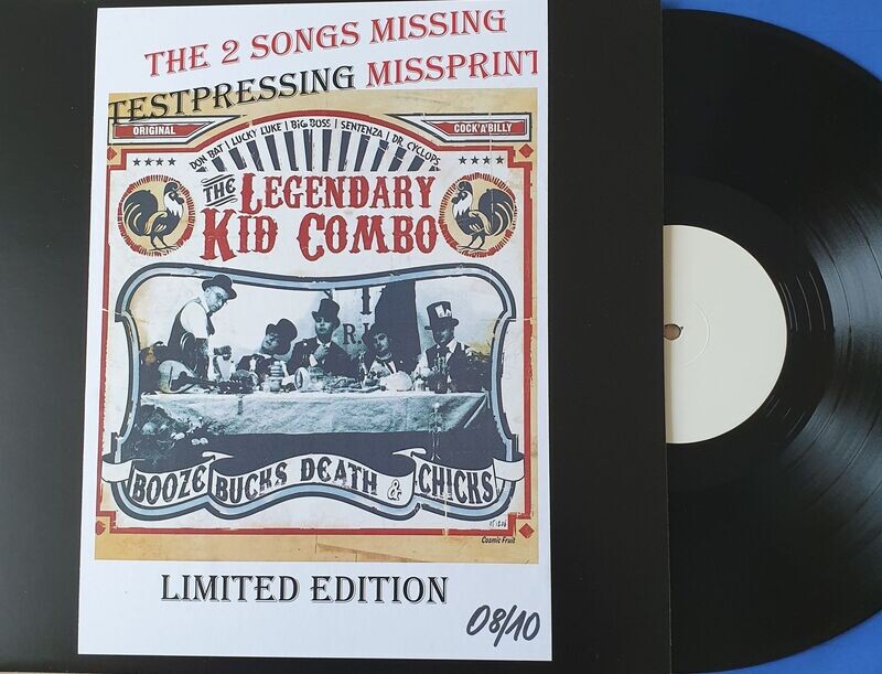 The Legendary Kid Combo - Booze, Bucks, Death & Chicks LP TESTPRESSUNG FEHLPRESSUNG MISSPRINT