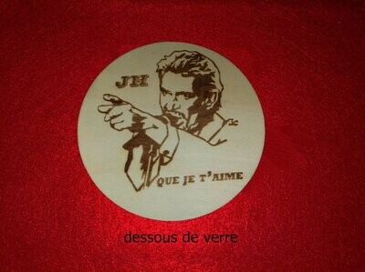 2-dessous de verre rond  johnny Hallyday