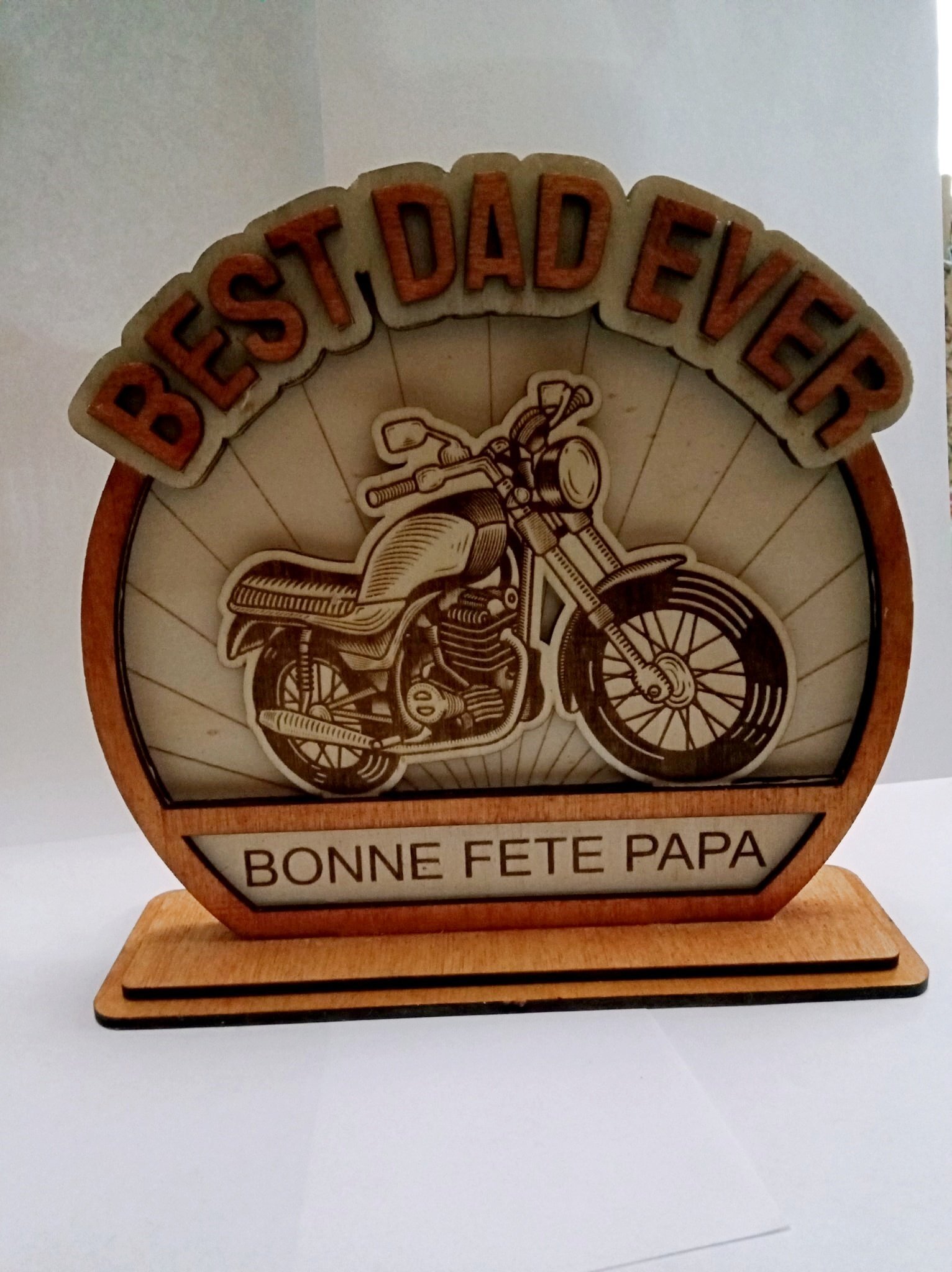 Plaque moto cadeau fête des pères
grand model