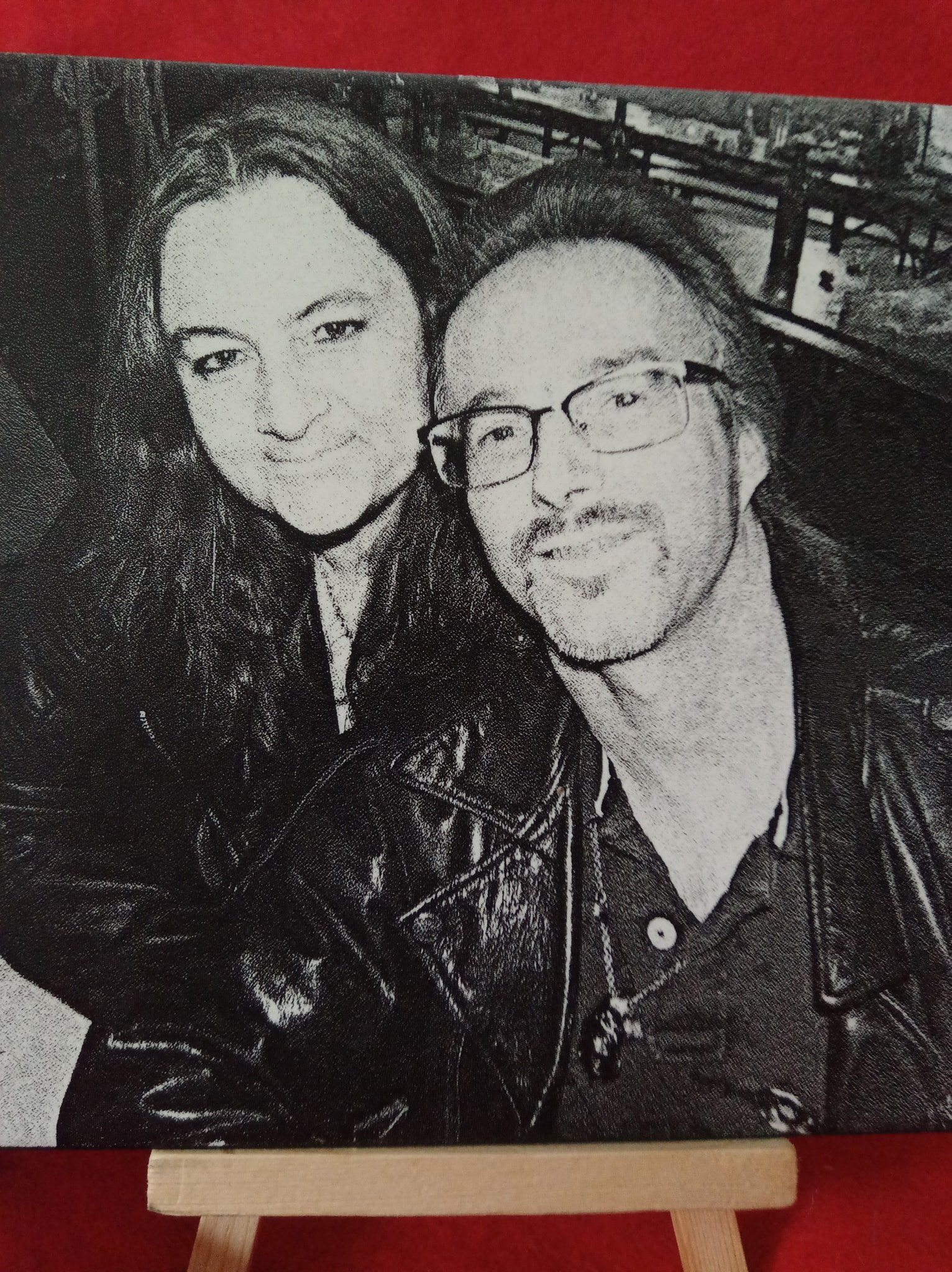 Votre photo personnaliser en noir et blanc  gravée sur carrelage