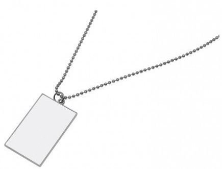 Pendentif rectangle arrondi sur chaîne a personnaliser