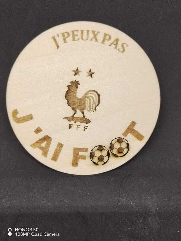 2-dessous de verre rond j'peux pas j'ai foot