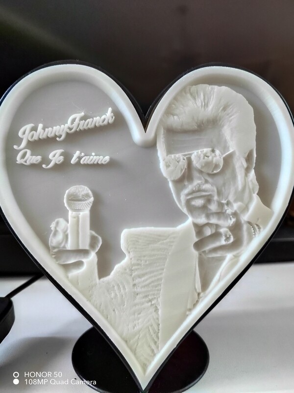 Lampe cœur lithophane à l effigie de johnnyfranck