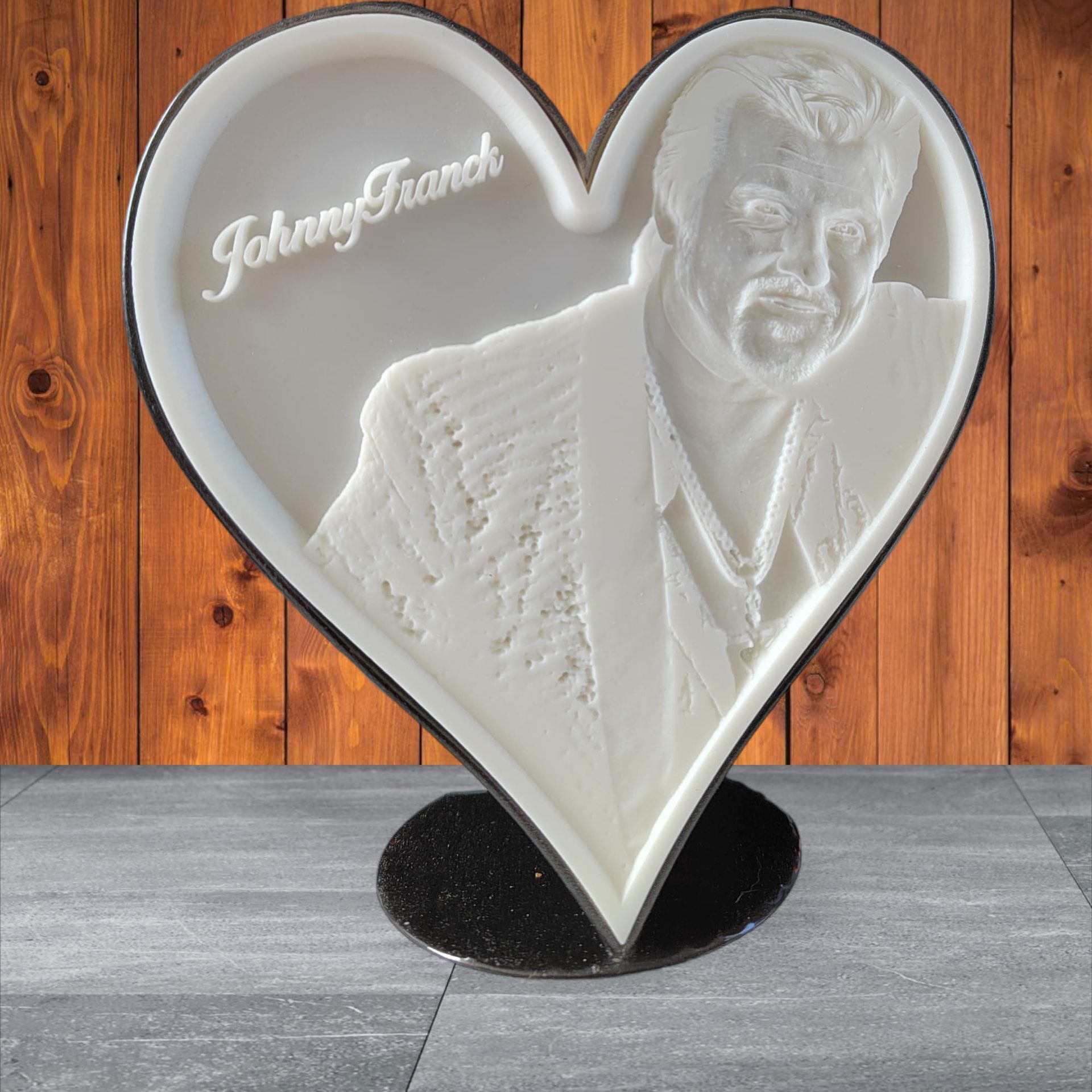 Lampe cœur lithophane à l effigie de johnnyfranck