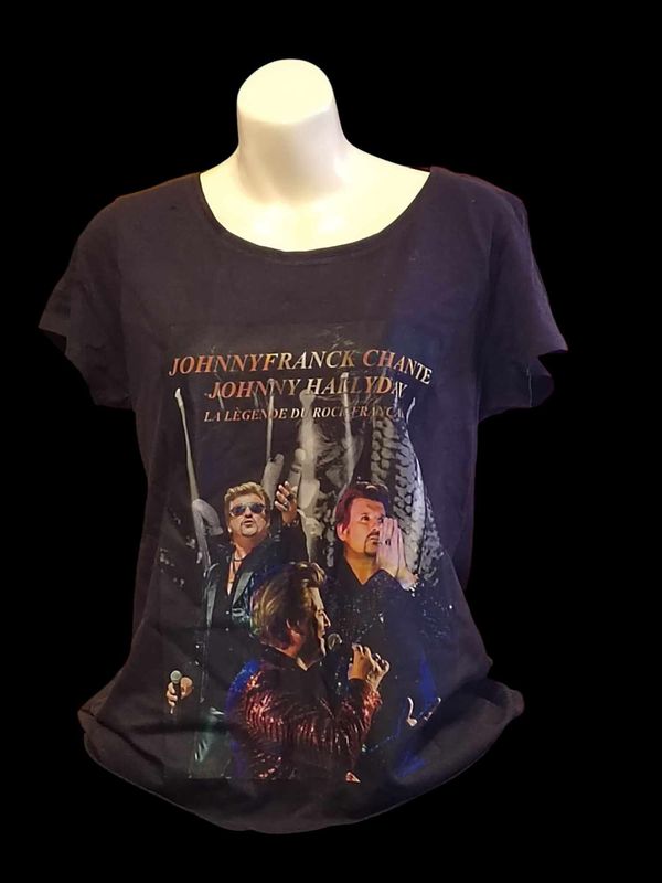 T-shirt noir  a l effigie de johnnyfranck