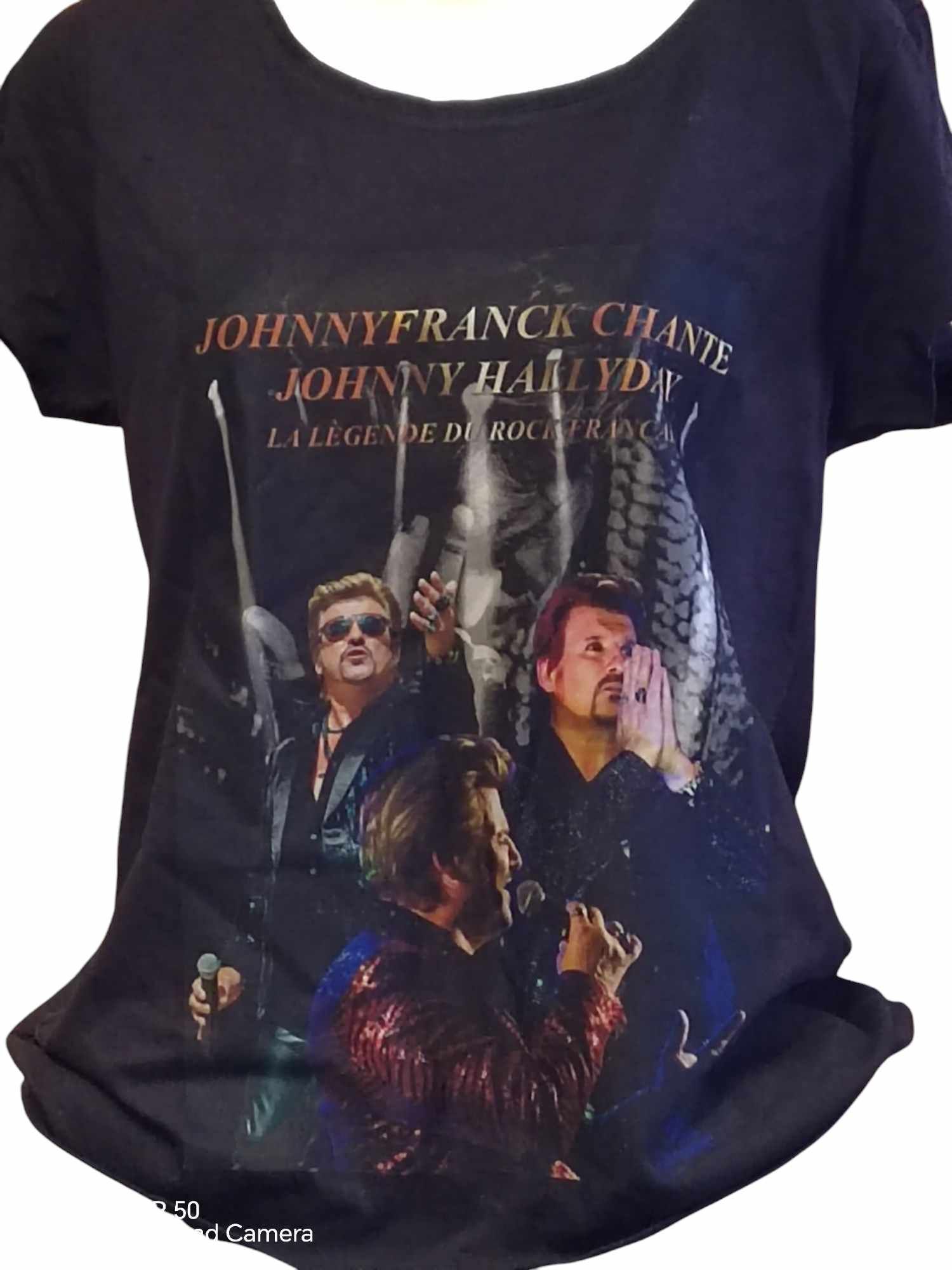 T-shirt noir  a l effigie de johnnyfranck