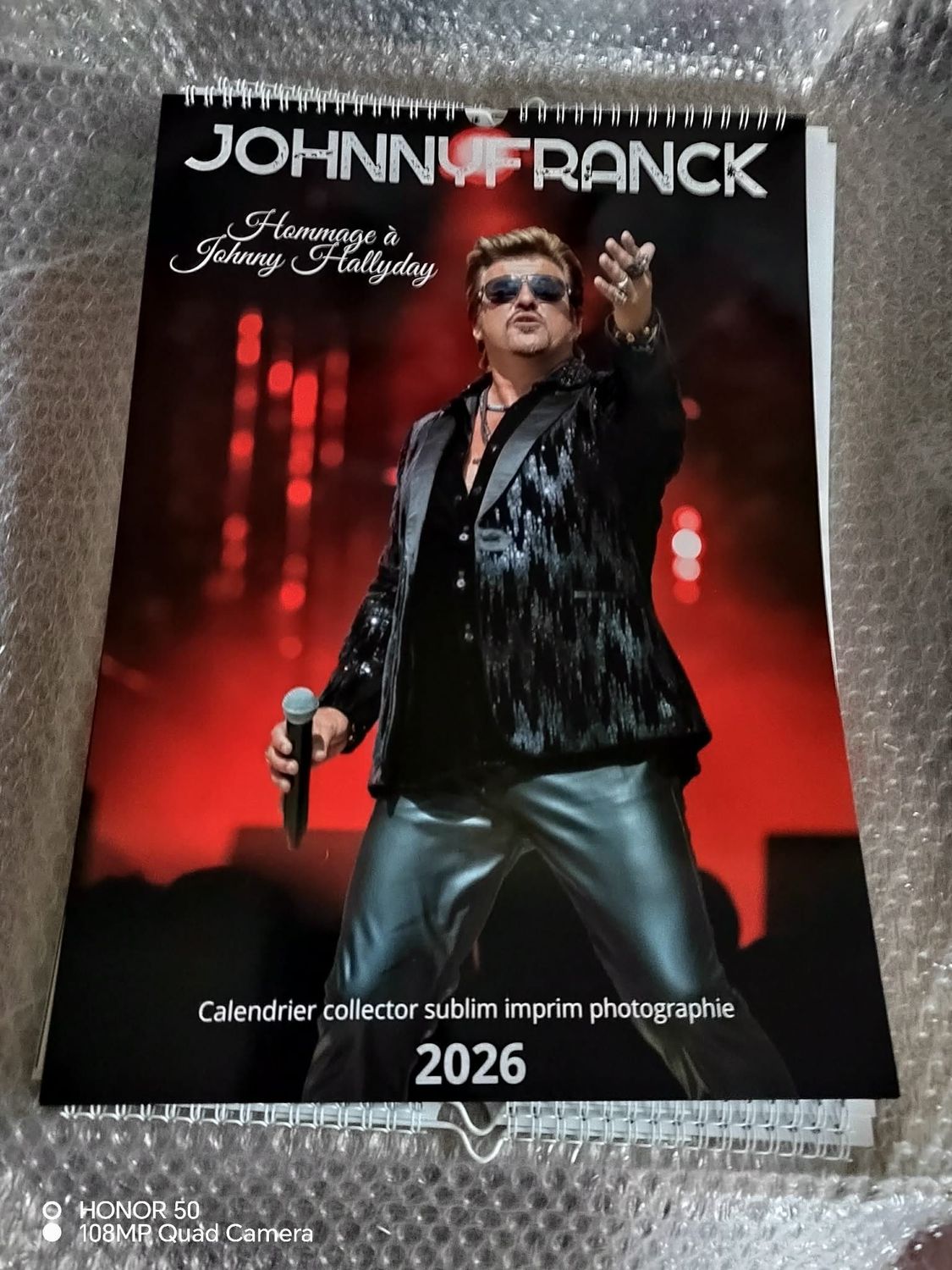 JohnnyFranck Hommage a johnny Hallyday mural​ collector A3 Portrait sur papier digital satiné​ 2026