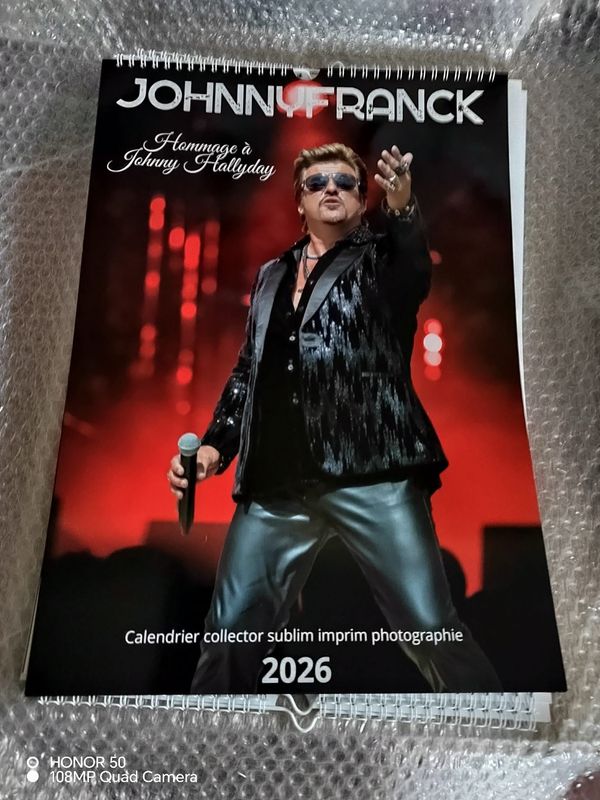 JohnnyFranck Hommage a johnny Hallyday mural​ collector A3 Portrait sur papier digital satiné​ 2026