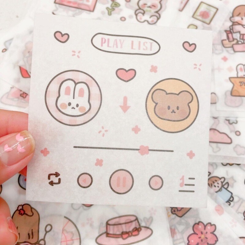 cherry blossom theme sticker sheets ~ 10 in a pack