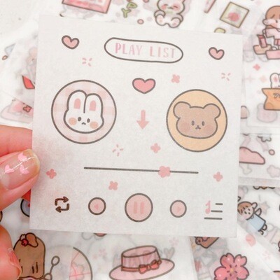 cherry blossom theme sticker sheets ~ 10 in a pack