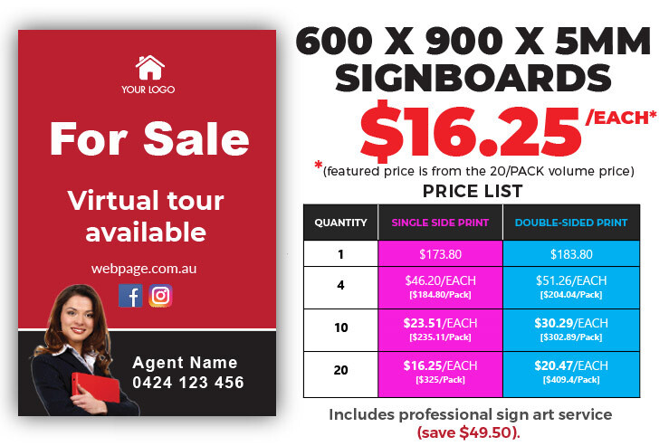 Printed Signboards - 600x900x5mm