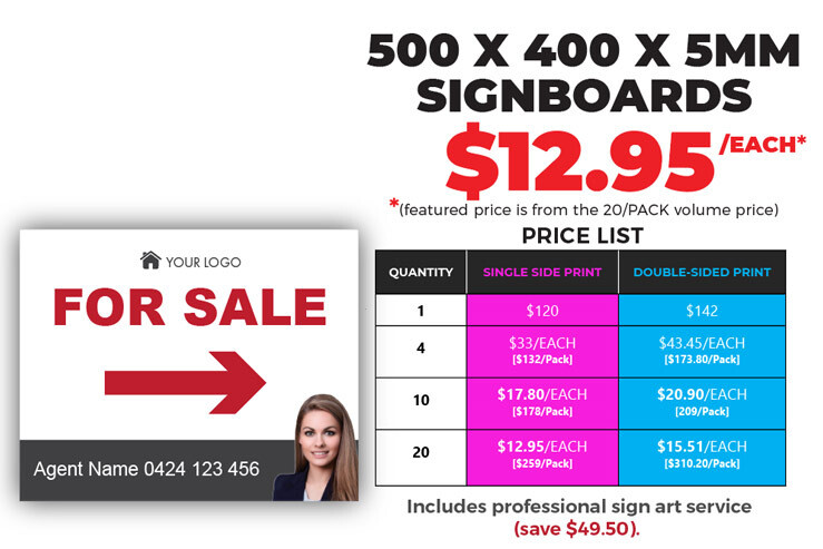 Printed signboards - 500x400x5mm