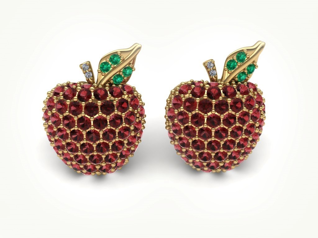 Red Apple Fruit Cufflinks