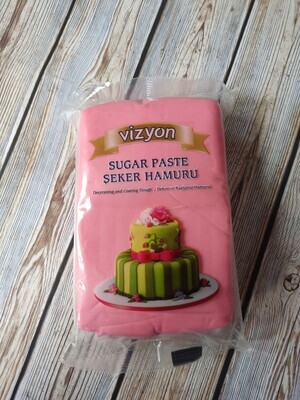 Розовое сахарное тесто Vizyon (Мастика), 0,5кг