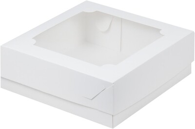 Коробка для зефира, 200*200*70, белая с окном